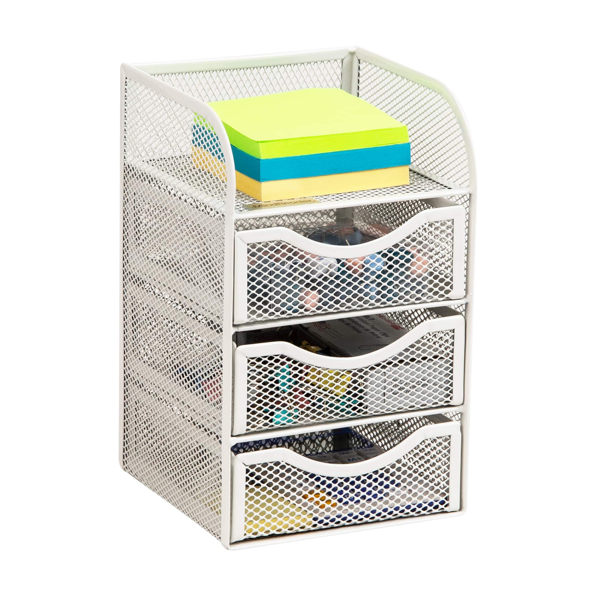 Mind Reader 3 Drawers Mini Desk Office Supplies Organizer